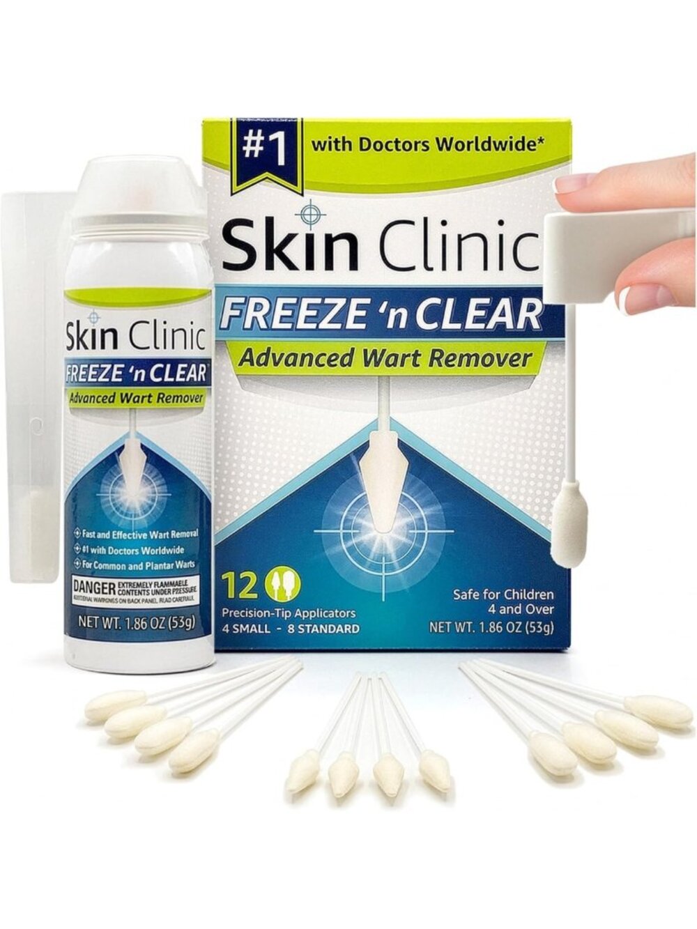 Advanced Cryo-Freeze Wart Remover Kit - USA Made, 12 Precision Tips, FDA-Cleared